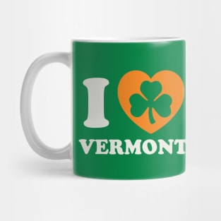 St Patricks Day Vermont Irish Shamrock Heart Mug